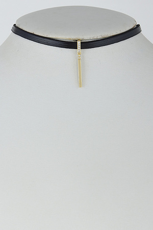 Simple Thin Choker With Solid Bar 6HAB4